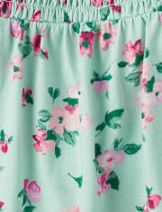 Toddler Girls Floral Smocked Flutter Top