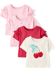 Toddler Girls Cherry Tee 4-Pack