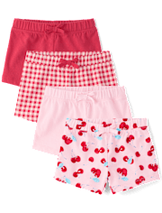 Toddler Girls Print Shorts 4-Pack