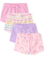Toddler Girls Print Shorts 4-Pack