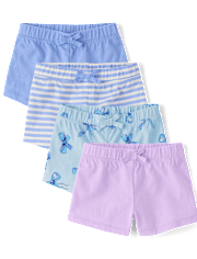 Toddler Girls Print Shorts 4-Pack