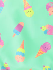 Baby And Toddler Girls Ice Cream One Shoulder One Piece Swimsuit