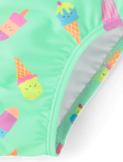 Baby And Toddler Girls Ice Cream One Shoulder One Piece Swimsuit