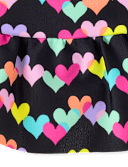 Baby And Toddler Girls Rainbow Heart Peplum Tankini Swimsuit