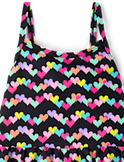 Baby And Toddler Girls Rainbow Heart Peplum Tankini Swimsuit