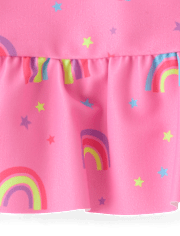 Baby And Toddler Girls Rainbow Peplum Rashguard Swimsuit