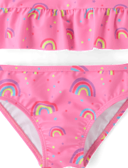Baby And Toddler Girls Rainbow Peplum Rashguard Swimsuit