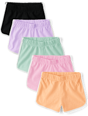 Toddler Girls Contrast Dolphin Shorts 5-Pack
