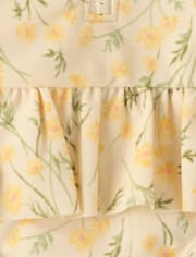 Baby And Toddler Girls Floral Half Zip Rashguard One Piece Swimsuit