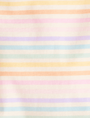 Toddler Girls Rainbow Striped Flutter Tee