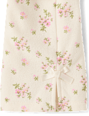 Toddler Girls Floral Bow Fleece Wide Leg Lounge Pants