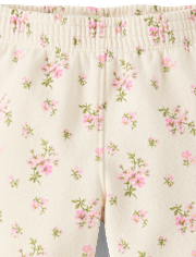 Toddler Girls Floral Bow Fleece Wide Leg Lounge Pants