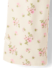 Toddler Girls Floral Bow Fleece Wide Leg Lounge Pants