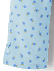 Toddler Girls Floral Bow Fleece Wide Leg Lounge Pants