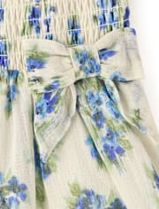 Toddler Girls Mommy And Me Floral Bow Smocked Dress