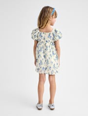 Toddler Girls Mommy And Me Floral Bow Smocked Dress