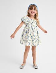 Toddler Girls Mommy And Me Floral Bow Smocked Dress