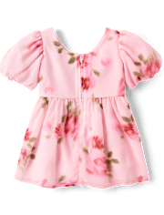 Toddler Girls Floral Chiffon Fit And Flare Dress