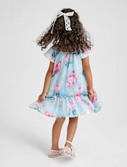 Robe courte en mousseline à fleurs pour bébés et petites filles