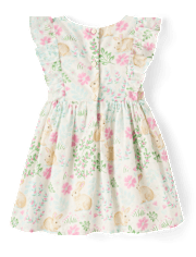 Toddler Girls Bunny Bow Flutter Dress