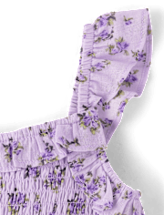 Baby And Toddler Girls Floral Textured Smocked Dress