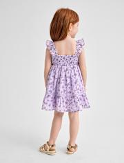 Baby And Toddler Girls Floral Textured Smocked Dress