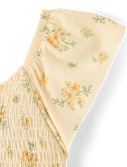 Toddler Girls Floral Smocked Flutter Dress