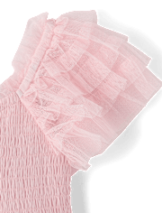 Robe à volants en tulle smocké pour bébés et petites filles