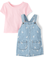 Toddler Girls Bunny Skirtall 2-Piece Outfit Set