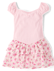 Baby And Toddler Girls Floral Tiered V-Waist Dress