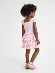 Baby And Toddler Girls Floral Tiered V-Waist Dress