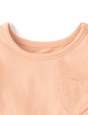 Toddler Girls Heart Pocket Tee