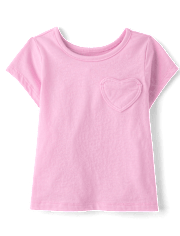 Toddler Girls Heart Pocket Tee