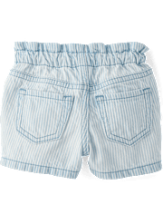 Baby And Toddler Girls Railroad Striped Shortie Jean Shorts