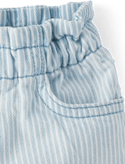 Baby And Toddler Girls Railroad Striped Shortie Jean Shorts