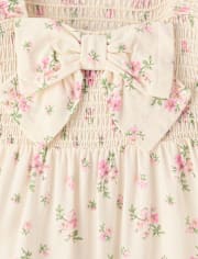 Toddler Girls Mommy And Me Floral Smocked Bow Back Dress