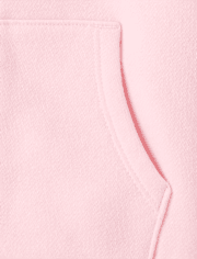 Sweat à capuche zippé en polaire premium avec nœud pour petites filles