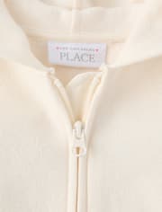 Toddler Girls Bow Premium Fleece Zip Up Hoodie