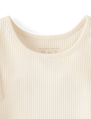 Toddler Girls Embroidered Eyelet Ribbed Flutter Tee