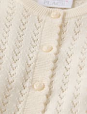 Toddler Girls Scalloped Pointelle Cardigan