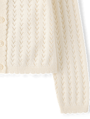 Toddler Girls Scalloped Pointelle Cardigan