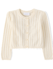Toddler Girls Scalloped Pointelle Cardigan