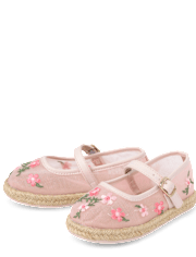 Toddler Girls Embroidered Floral Espadrille Flats