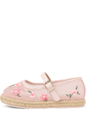 Toddler Girls Embroidered Floral Espadrille Flats