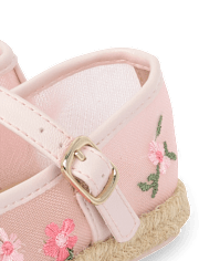 Toddler Girls Embroidered Floral Espadrille Flats