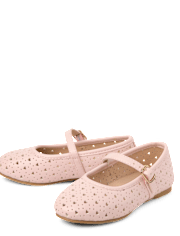 Toddler Girls Perforated Heart Ballet Flats