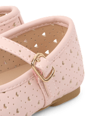 Toddler Girls Perforated Heart Ballet Flats