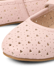 Toddler Girls Perforated Heart Ballet Flats