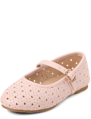 Toddler Girls Perforated Heart Ballet Flats