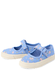 Baskets Mary Jane à fleurs pour petites filles